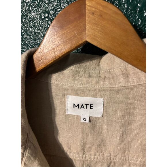 MATE 100% Organic Linen Utility Style Short Sleeve Jumpsuit in Natural XL - Picture 4 of 6